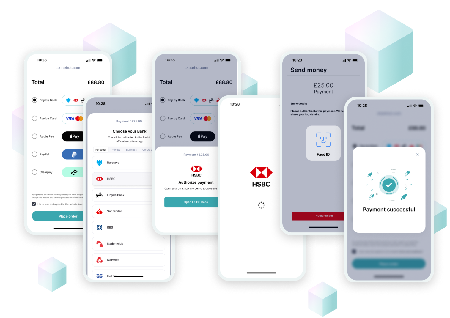 Rvvup's Checkout - Pay by Bank user flow on mobile